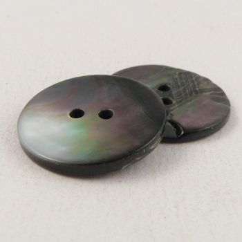 11mm Thick Smoke River Shell 2 Hole Button