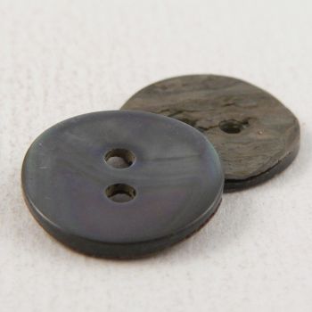 15mm Round Smoke River Shell 2 Hole Button