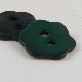 23mm Emerald Green Flower Agoya Shell 2 Hole Button
