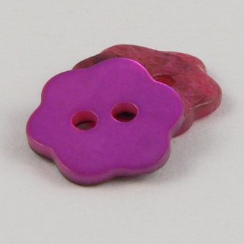 15mm Cerise Flower Agoya Shell 2 Hole Button