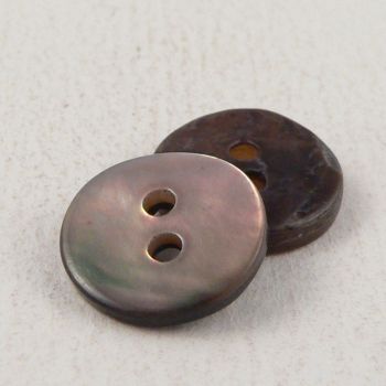 15mm Grey/Smoke Agoya Shell 2 Hole Button