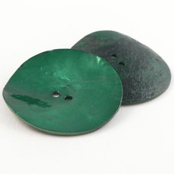 18mm Emerald Green Agoya Shell 2 Hole Button