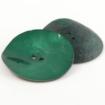 15mm Emerald Green Agoya Shell 2 Hole Button