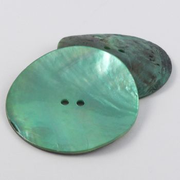 15mm Turquoise Agoya Shell 2 Hole Button