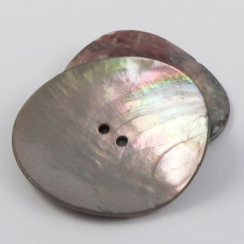 50mm Grey/Smoke Agoya Shell 2 Hole Button