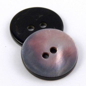 18mm Thick Brown River Shell 2 Hole Button