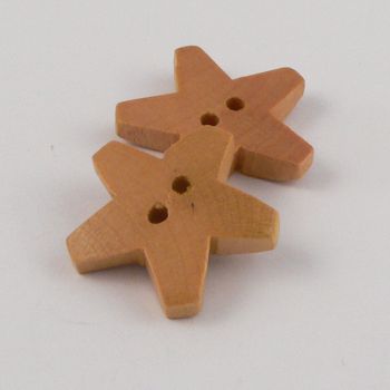 25mm Star Shaped Wood 2 Hole Button