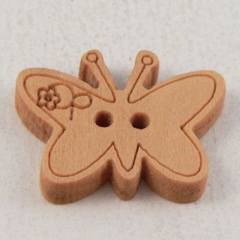 23mm Butterfly 2 Hole wood Button