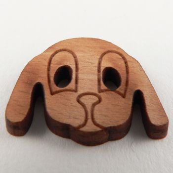 27mm Dogs Face 2 Hole Wood Button