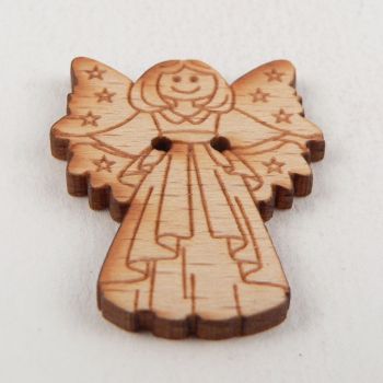 24mm Wooden Angel 2 Hole Button