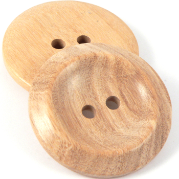 34mm Natural Wood Rimmed 2 hole Button