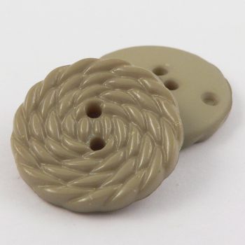 28mm Olive Green Rope Designed 2 Hole Coat Buttons