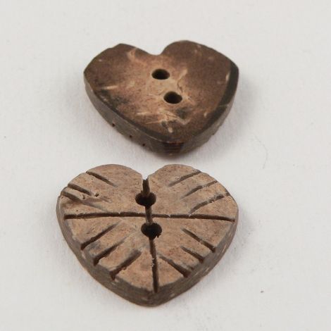 21mm  Heart Coconut 2 Hole Button