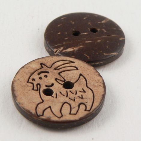 20mm Goat Coconut 2 Hole Button