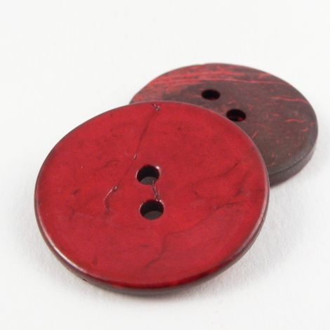 30mm Italian Glazed Red Coconut 2 Hole Button