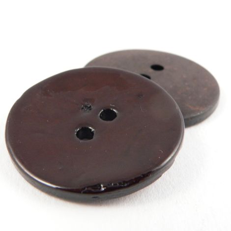 30mm Italian Glazed Chocolate Coconut 2 Hole Button