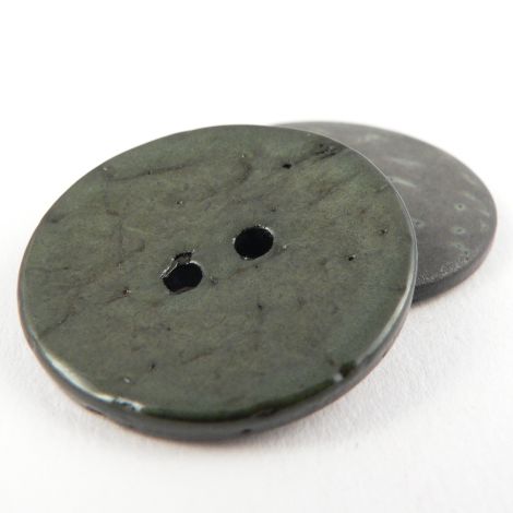 30mm Italian Glazed Green Coconut 2 Hole Button