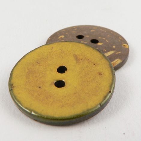 30mm Italian Glazed Yellow Coconut 2 Hole Button