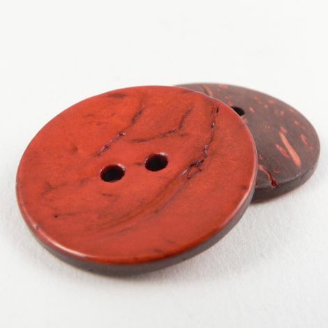 30mm Italian Glazed Orange Coconut 2 Hole Button