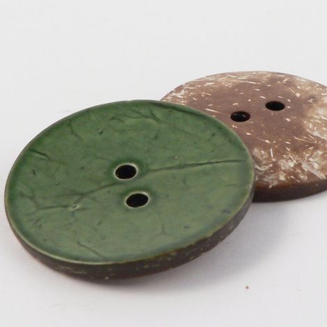 40mm Green Matt Coconut 2 Hole Button