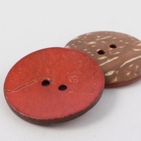 40mm Rust Matt Coconut 2 Hole Button