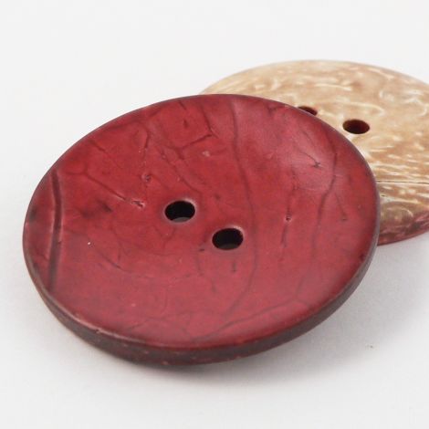 40mm Red Matt Coconut 2 Hole Button