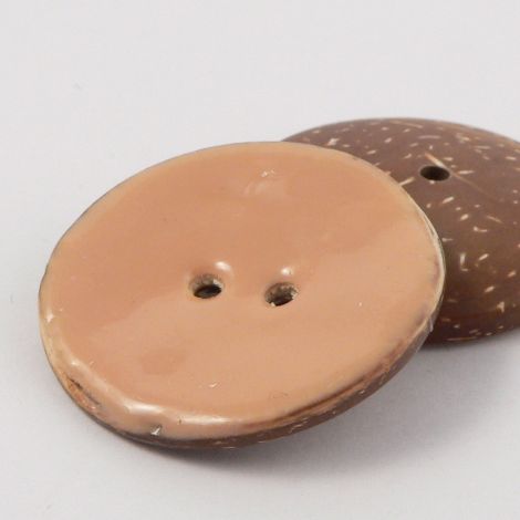 40mm Beige Glazed Coconut 2 Hole Button