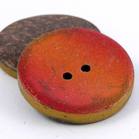 25mm Graduated Orange 2 Hole Coconut Button