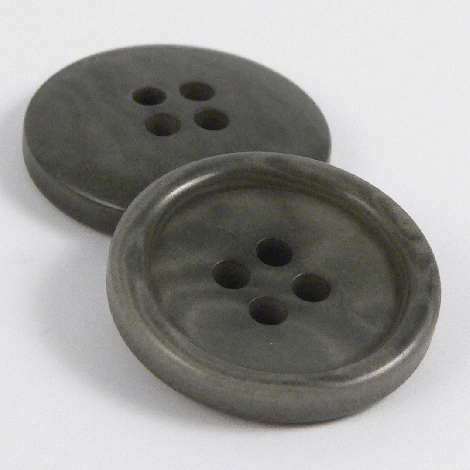 15mm Light Grey Corozo Rimmed 4 Hole Button