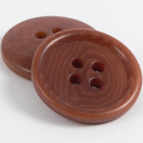 15mm Tan Corozo Rimmed 4 Hole Button