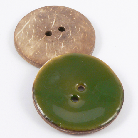 40mm Green Glazed Coconut 2 Hole Button