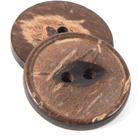 12.5mm Natural Coconut Fisheye 2 Hole Shirt Button