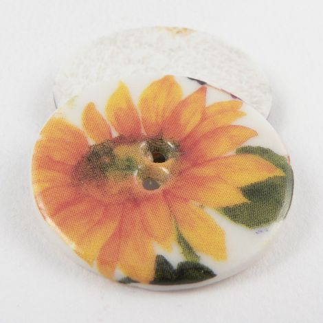 29mm Ceramic Yellow Sunflower 2 Hole Button
