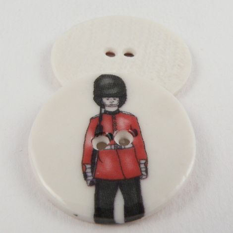 29mm Ceramic Red Queens Guard Soldier 2 Hole Button