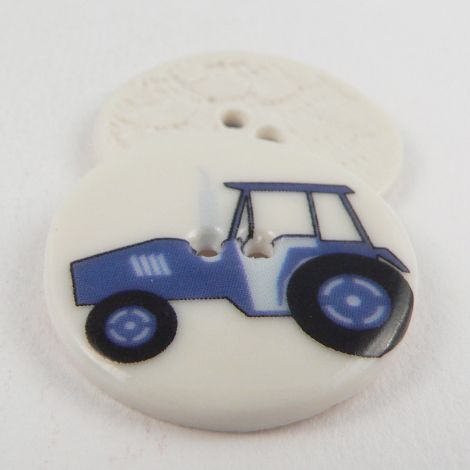 29mm Ceramic Blue Tractor 2 Hole Button