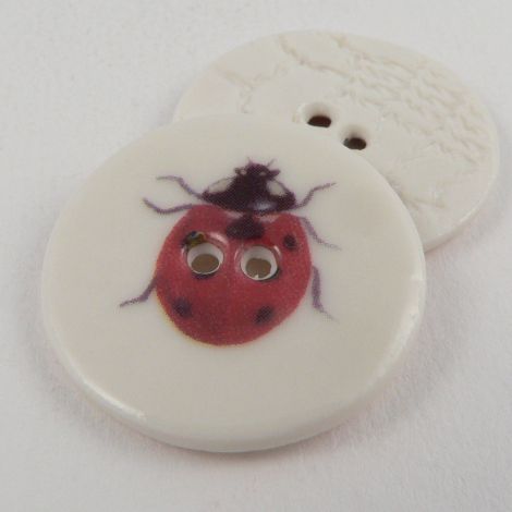 29mm Ceramic Ladybird 2 Hole Button