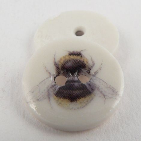 17mm Ceramic Bumble Bee 2 Hole Button