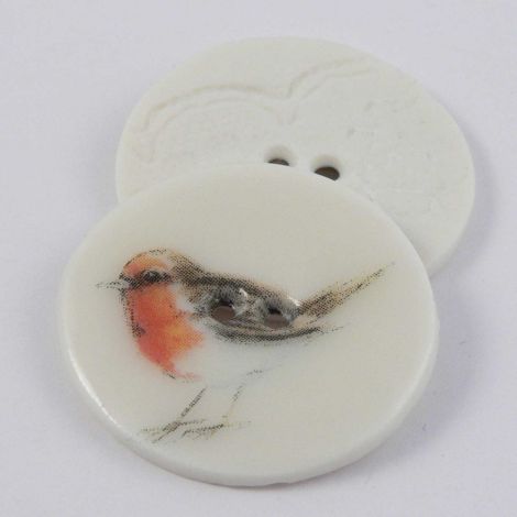 29mm Ceramic Robin Bird 2 Hole Button