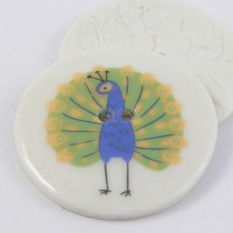 38mm Ceramic Peacock 2 Hole Button