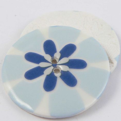 38mm Ceramic Blue Flower Power 2 Hole Button