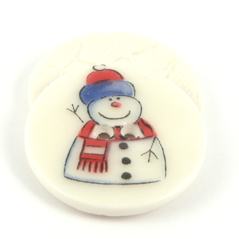 29mm Ceramic Snowman 2 Hole Button