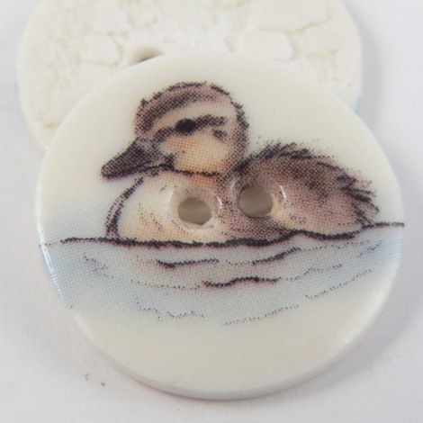 23mm Ceramic Swimming Duckling 2 Hole Button