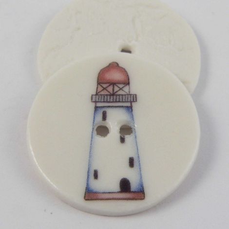 29mm Ceramic Red Lighthouse 2 Hole Button