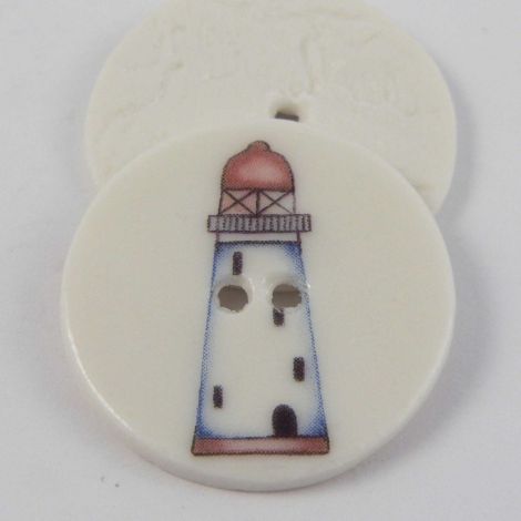29mm Ceramic Red Lighthouse 2 Hole Button