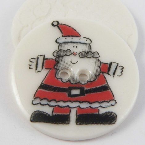 29mm Ceramic Father Christmas 2 Hole Button