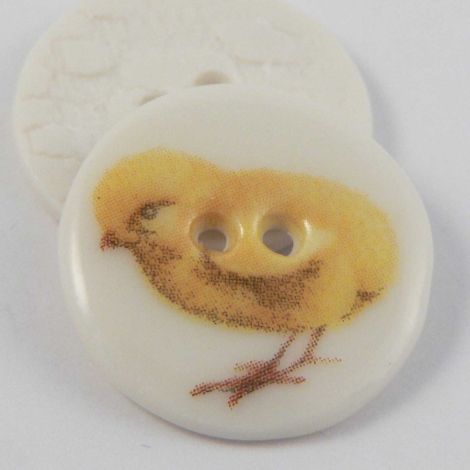 23mm Ceramic Yellow Chick 2 Hole Button