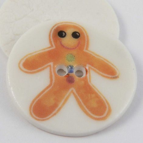 29mm Ceramic Gingerbread Man 2 Hole Button