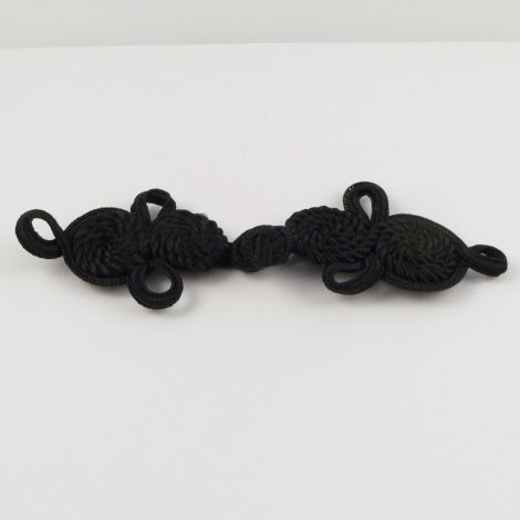 130mm Black Ribbon Chinese Frog 1 Hole Button