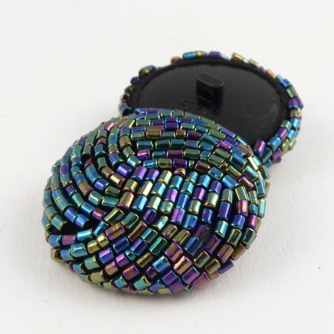 36mm Multicoloured Domed Beaded Shank Button
