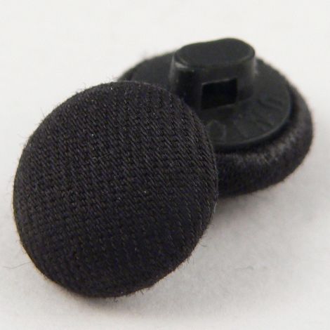12mm Black Satin Covered Shank Buttons
